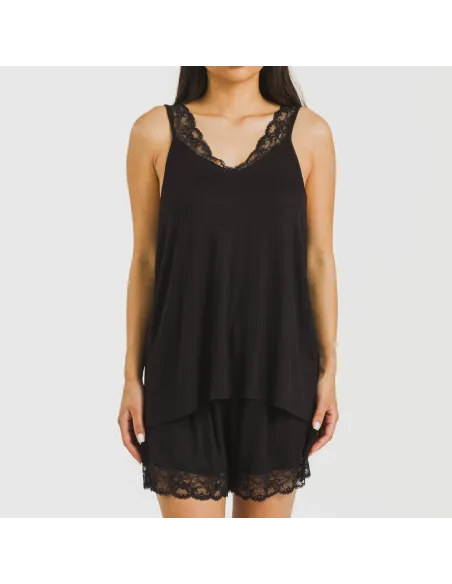 Pijama alças renda Rayón roupa-para-estar-por-casa