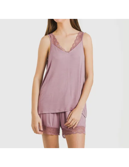 Pijama alças renda Rayón roupa-para-estar-por-casa