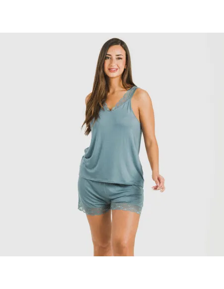 Pijama alças renda Rayón roupa-para-estar-por-casa