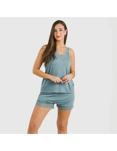 Pijama alças renda Rayón roupa-para-estar-por-casa