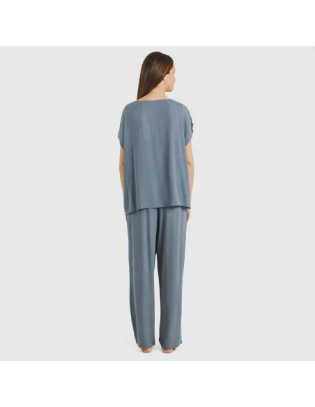 Camisola manga fluída viscosa bambula lisa roupa-para-estar-por-casa