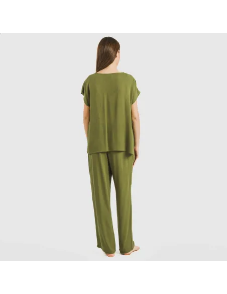 Camisola manga fluída viscosa bambula lisa roupa-para-estar-por-casa