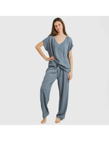 Calças viscosa bambula liso roupa-para-estar-por-casa