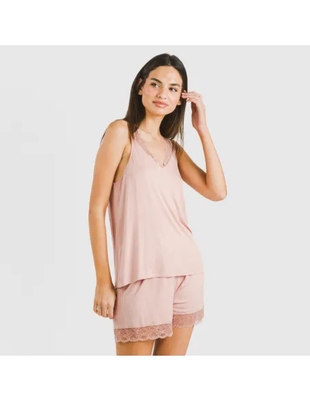 Pijama alças renda Rayón roupa-para-estar-por-casa