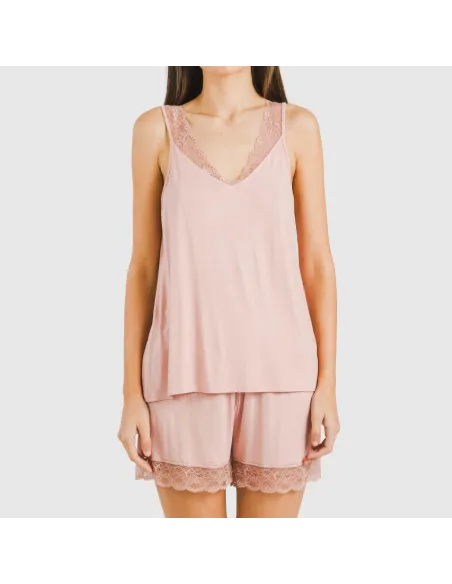 Pijama alças renda Rayón roupa-para-estar-por-casa