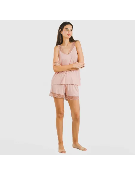 Pijama alças renda Rayón roupa-para-estar-por-casa