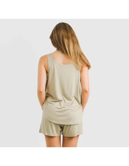 Pijama alças mulher viscosa liso roupa-para-estar-por-casa