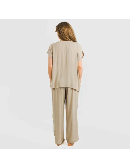 Camisola manga fluída viscosa bambula lisa roupa-para-estar-por-casa
