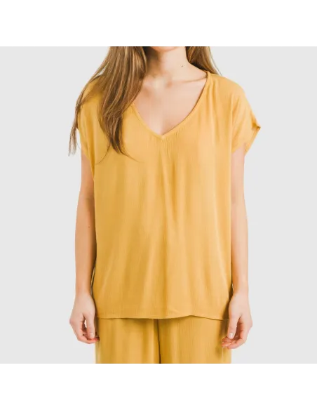 Camisola manga fluída viscosa bambula lisa roupa-para-estar-por-casa