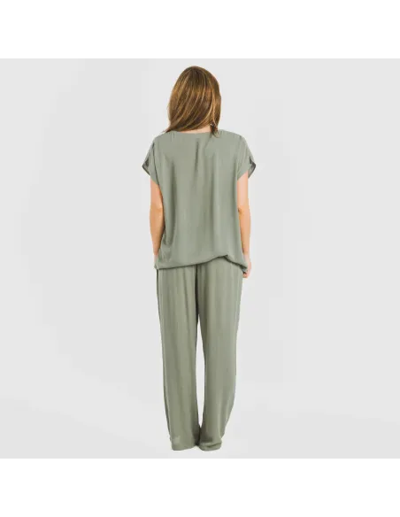 Camisola manga fluída viscosa bambula lisa roupa-para-estar-por-casa
