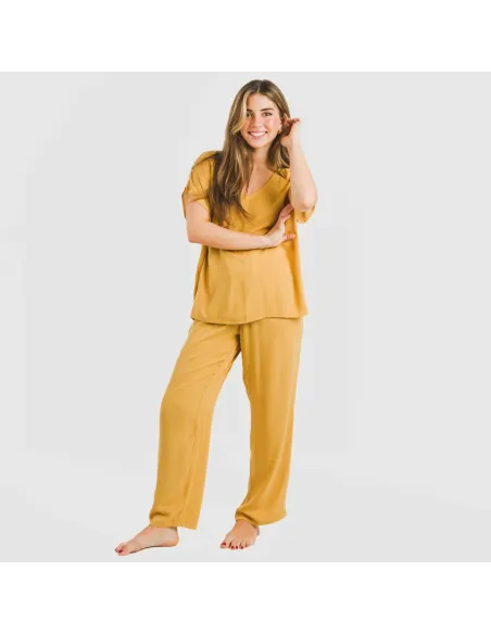 Calças viscosa bambula liso roupa-para-estar-por-casa
