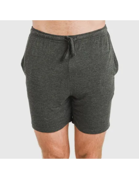 Pijama curto viscosa homem cinza claro mesclado - marengo mesclado pijamas-curtos-homem