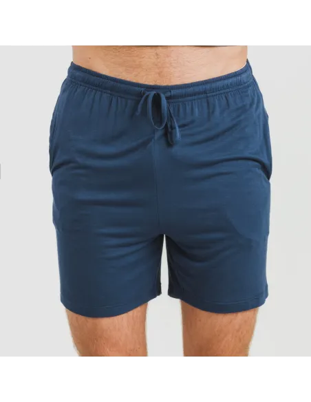 Pijama curto viscosa homem azul celeste - azul marinho pijamas-curtos-homem