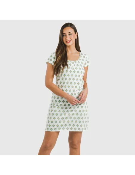 Vestido algodão Joy água marinha vestidos-mulher