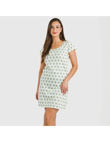Vestido algodão Joy água marinha vestidos-mulher
