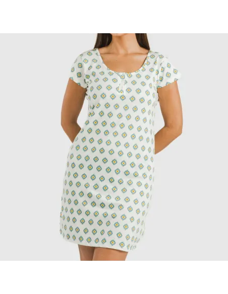 Vestido algodão Joy água marinha vestidos-mulher