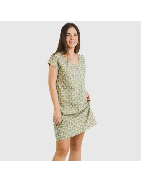Vestido algodão Medusa verde caça vestidos-mulher