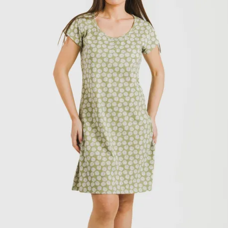 Vestido algodão Medusa verde caça vestidos-mulher