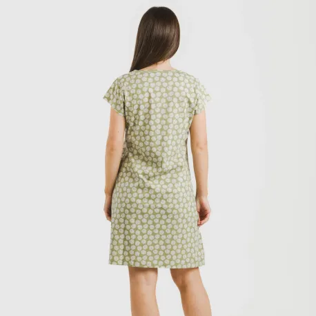 Vestido algodão Medusa verde caça vestidos-mulher