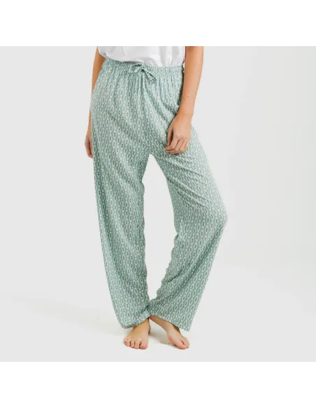 Calças viscosa Walia azul pantalones-comodos-mujer