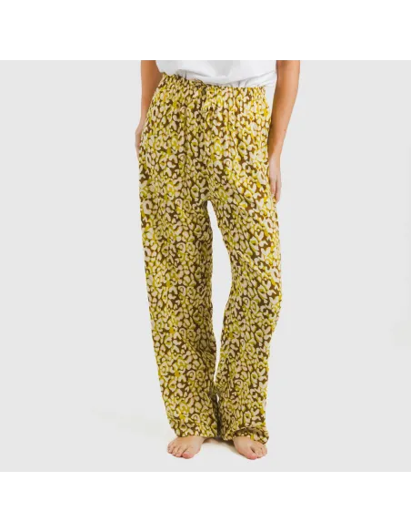 Calças viscosa Milina verde lima pantalones-comodos-mujer