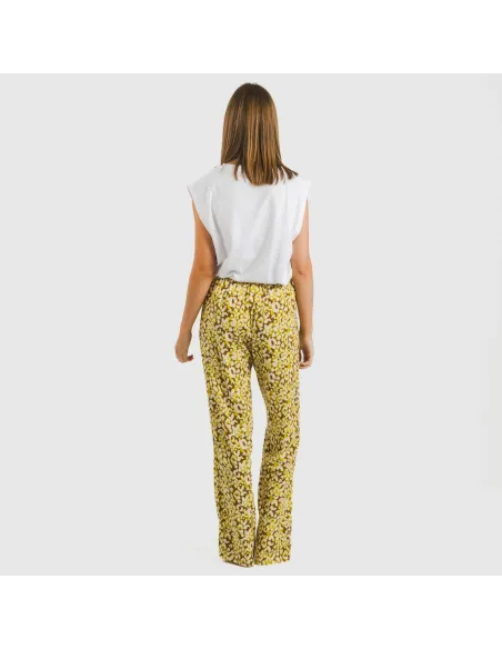 Calças viscosa Milina verde lima pantalones-comodos-mujer
