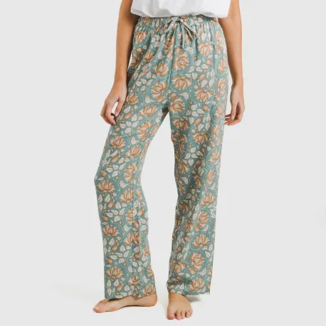 Calças viscosa Venus água marinha pantalones-comodos-mujer