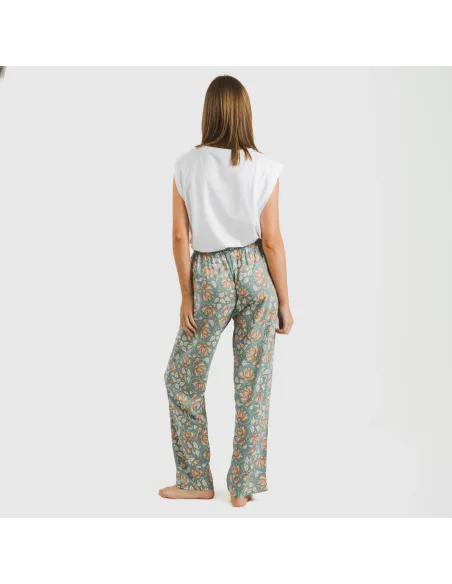 Calças viscosa Venus água marinha pantalones-comodos-mujer