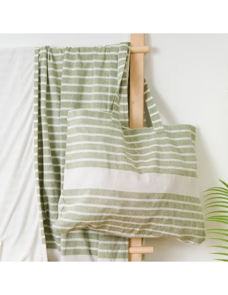 Pack Toalha Pareo + Bolsa Raya algodão praia