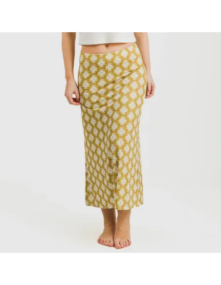 Saia midi soft Sindarina ocre faldas