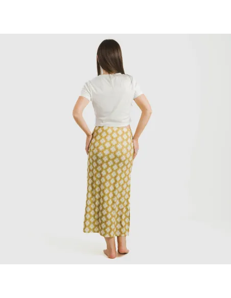 Saia midi soft Sindarina ocre faldas