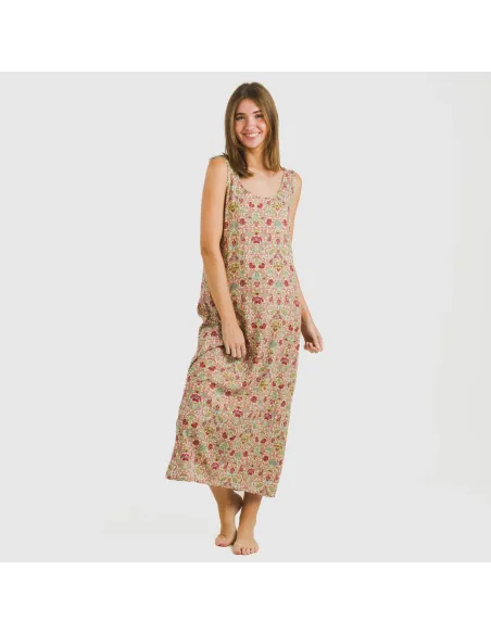 Vestido comprido alças viscosa Jessica vestidos-mulher