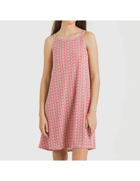 Vestido curto alças crepe Dulcinea marsala vestidos-mulher