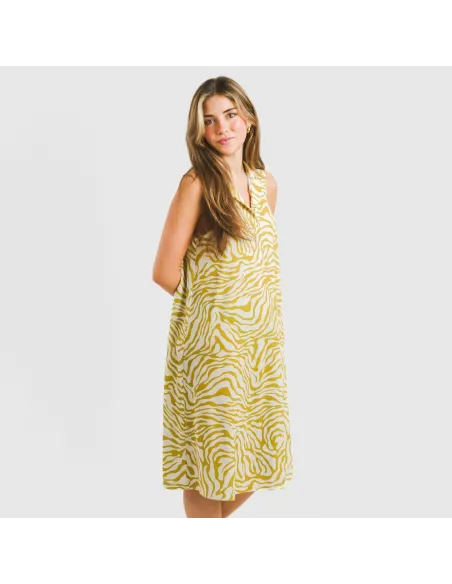 Vestido curto com gola e lapela soft Palmina lima vestidos-mulher