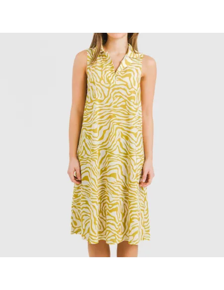 Vestido curto com gola e lapela soft Palmina lima vestidos-mulher