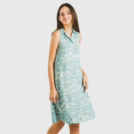 Vestido curto com gola e lapela soft Guiomar água marinha vestidos-mulher