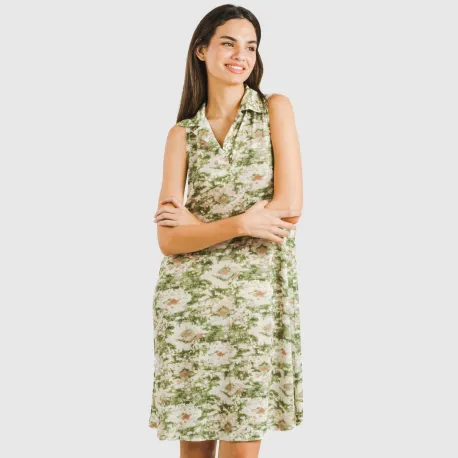 Vestido curto com gola e lapela soft Magnus verde vestidos-mulher