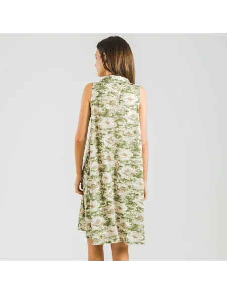 Vestido curto com gola e lapela soft Magnus verde vestidos-mulher