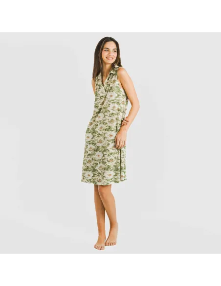 Vestido curto com gola e lapela soft Magnus verde vestidos-mulher