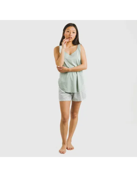 Pijama curto algodão Maximo verde pijamas-curtos-mulher