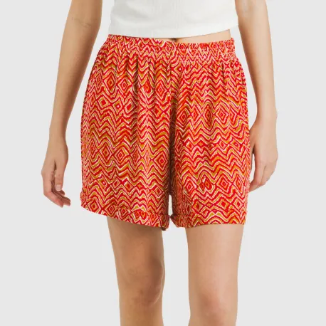 Calções viscosa bambula Silda cor telha pantalones-comodos-mujer