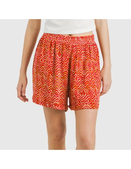 Calções viscosa bambula Silda cor telha pantalones-comodos-mujer