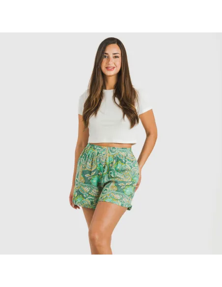 Calções viscosa bambula Patme verde pantalones-comodos-mujer