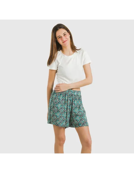 Calções viscosa bambula Malura água marinha pantalones-comodos-mujer