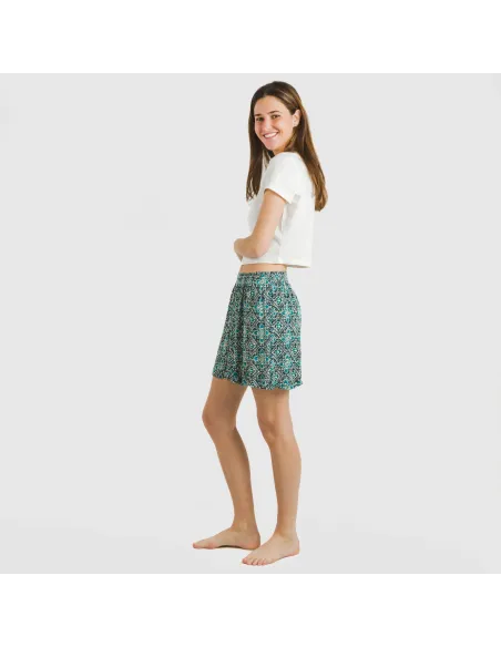 Calções viscosa bambula Malura água marinha pantalones-comodos-mujer