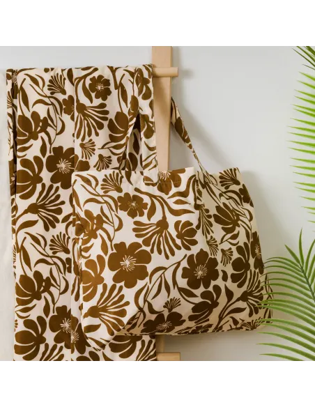 Pack Toalha Pareo + Bolsa Alexis castanho praia