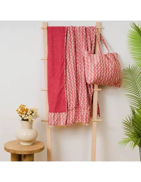 Pack Toalha Pareo + Bolsa Tana marsala praia