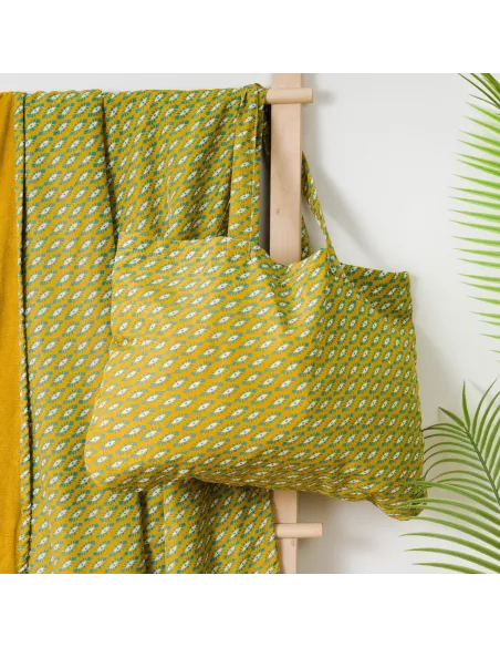 Pack Toalha Pareo + Bolsa Sisena ocre praia