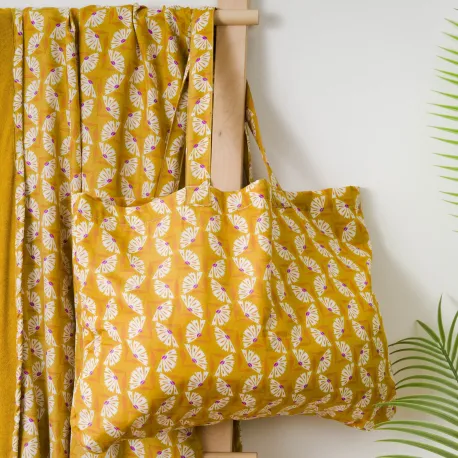 Pack Toalha Pareo + Bolsa Calsita ocre praia
