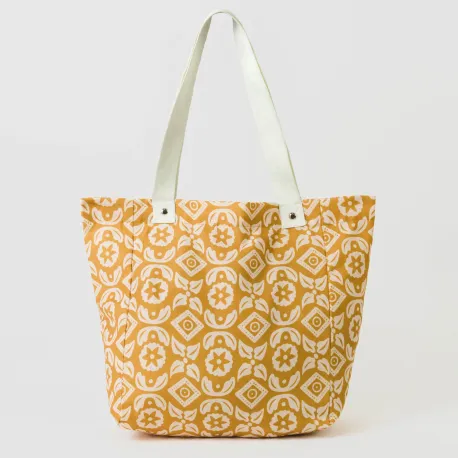 Saco em lona Eugenia ocre bolsas-de-praia